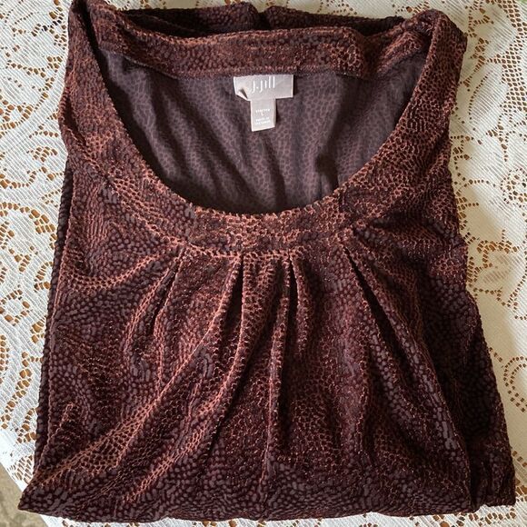 EUC J Jill Stretch Long Sleeves Scoop Neck Long Line Top Size L - Picture 4 of 10